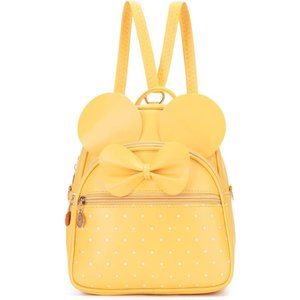 Bowknot Polka Dot Mini Backpack And Convertible Shoulder Bag Purse for Women